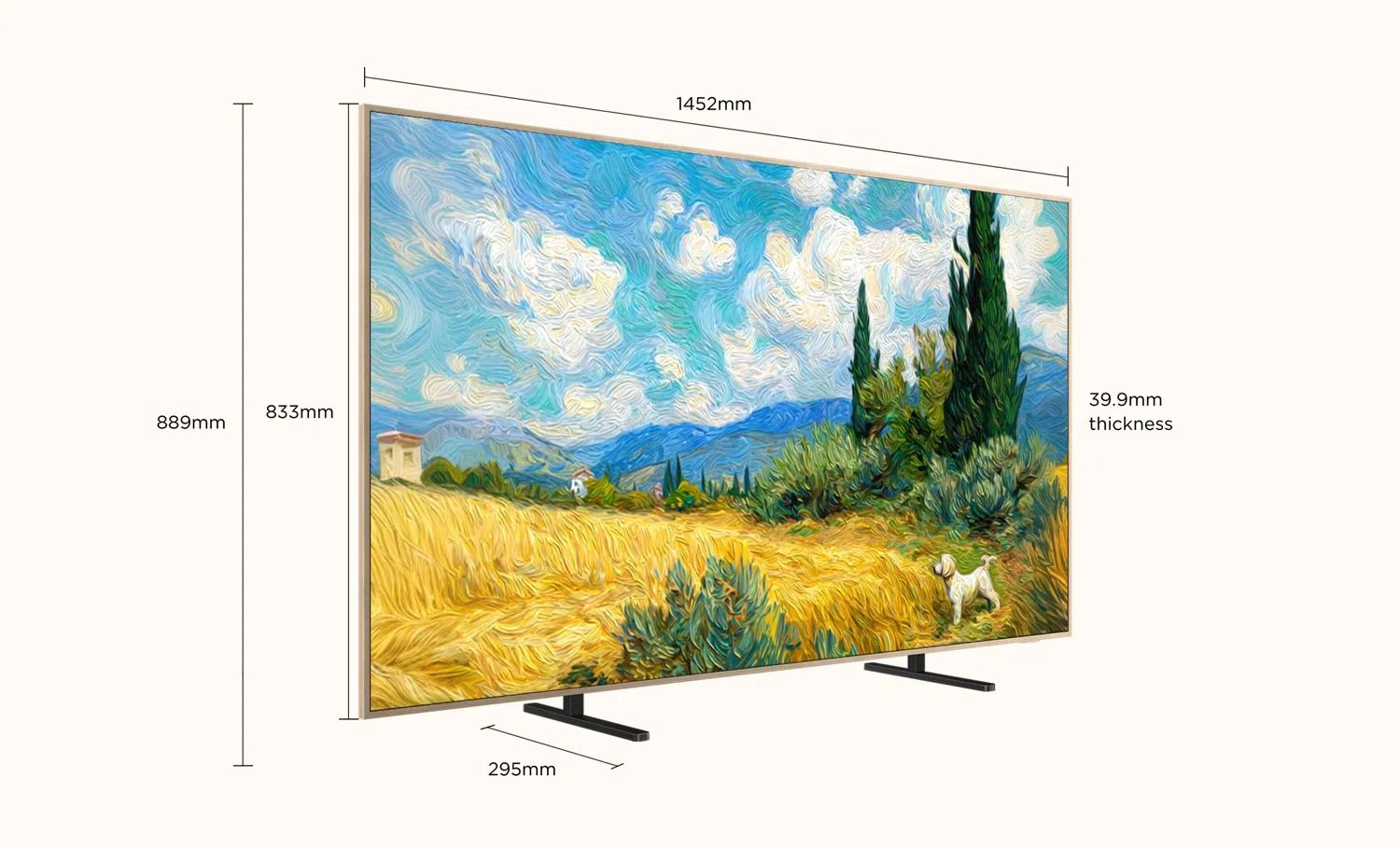 kích thước tham khảo tivi 65 inch